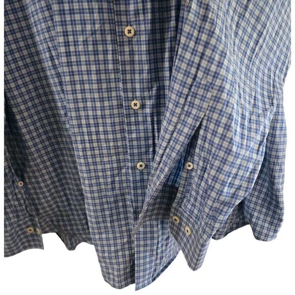 Peter Millar Mens XXL Blue Plaid Cotton Button-Up Shirt golf - Picture 5 of 8